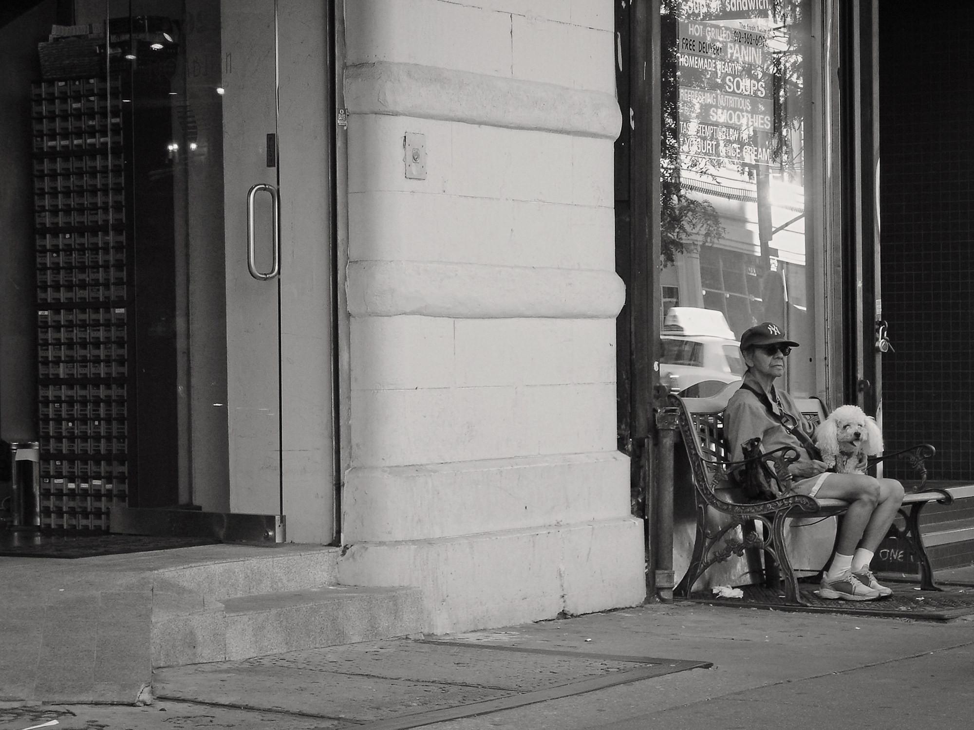 Christoph Radke, New York City, Manhattan, an old lady with dog, 2005
